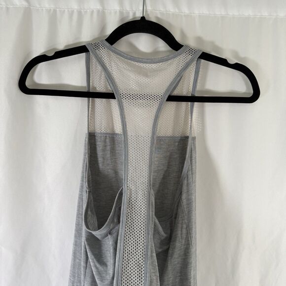 Athleta Tank Top Women's Small Heathered Grey Breathable Mesh Sleeveless - Picture 10 of 10